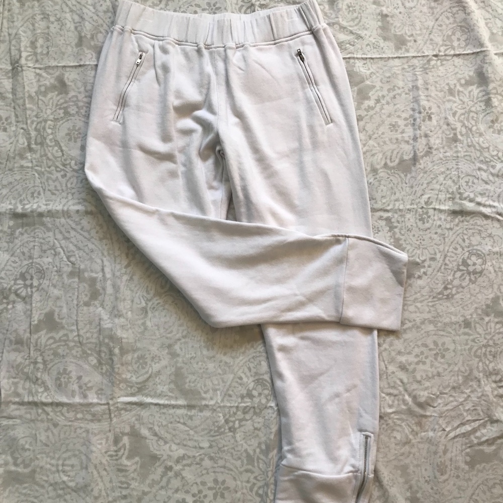 White Jogger Sweats w/zippers